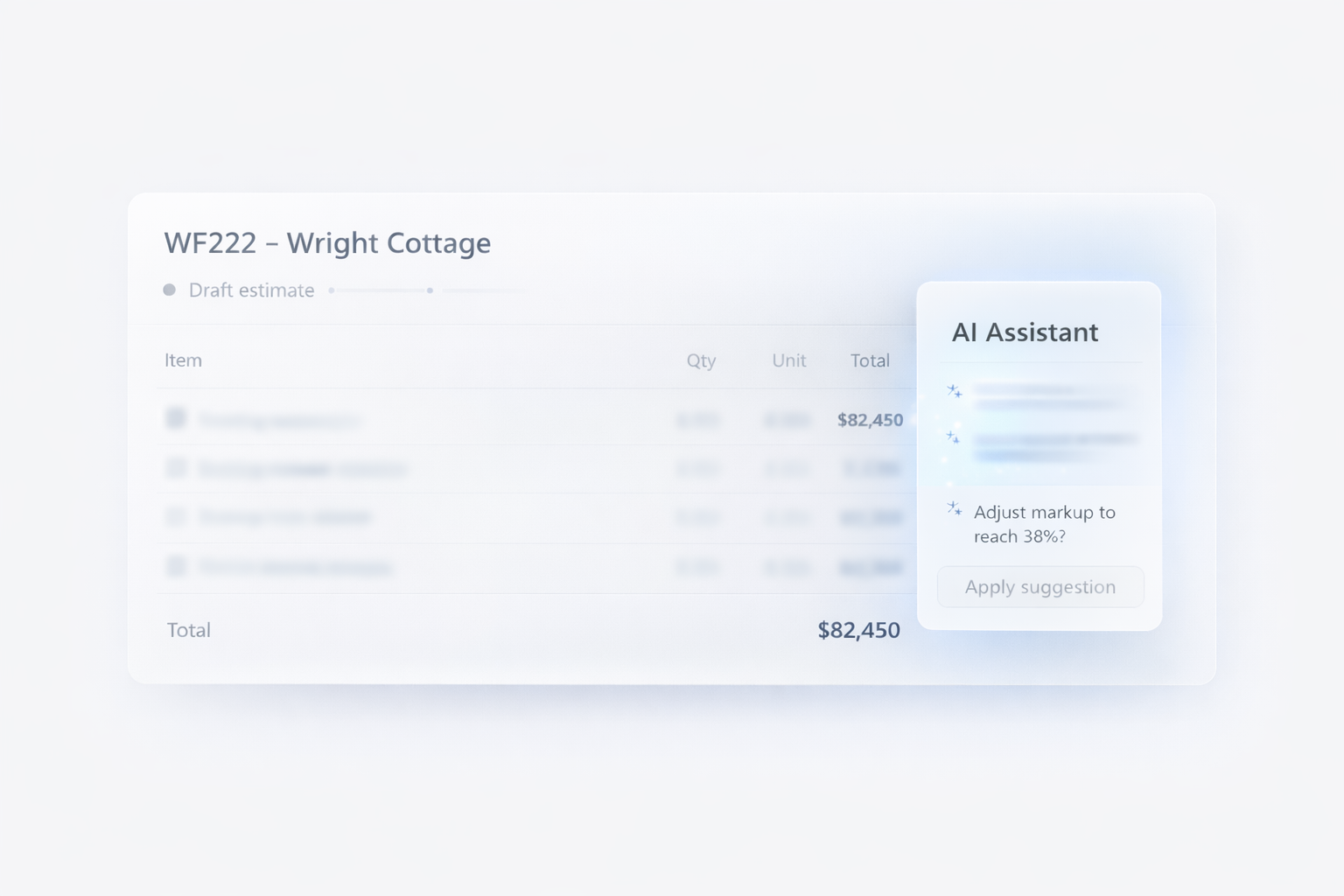 Scopewright estimate workspace mockup